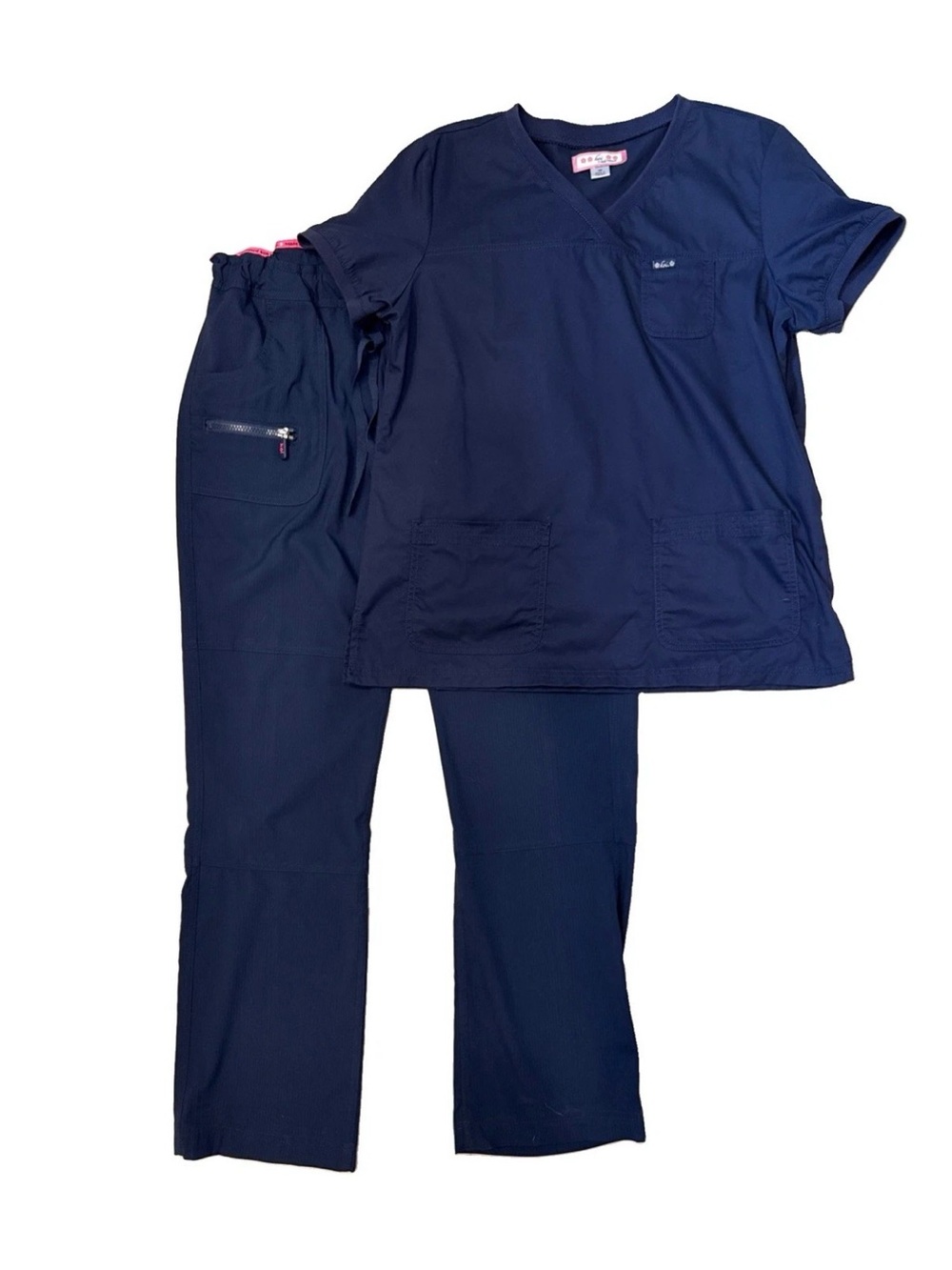 Koi Scrub Set Women’s M Top M Slim Fit  Pants Navy Blue EUC